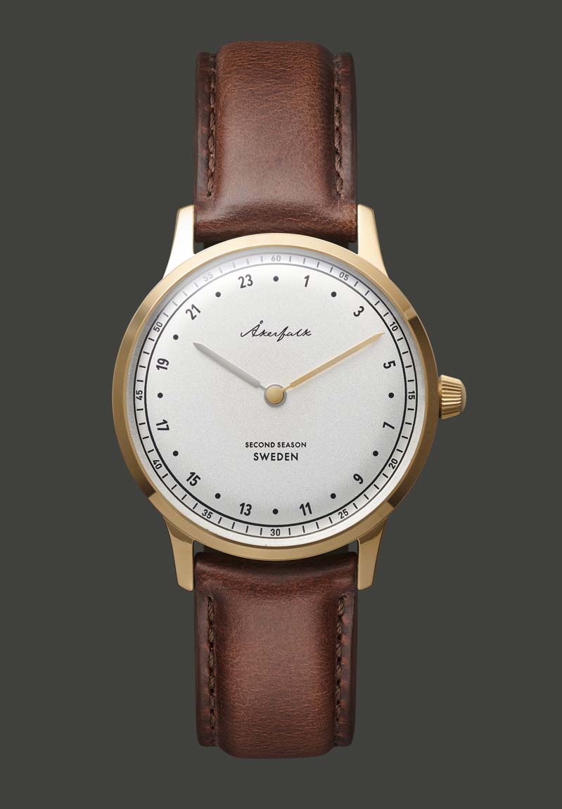 【Second Season】 Gold×White・Brown Leather / ゴールド×ホワイト・ブラウン レザー ストラップ