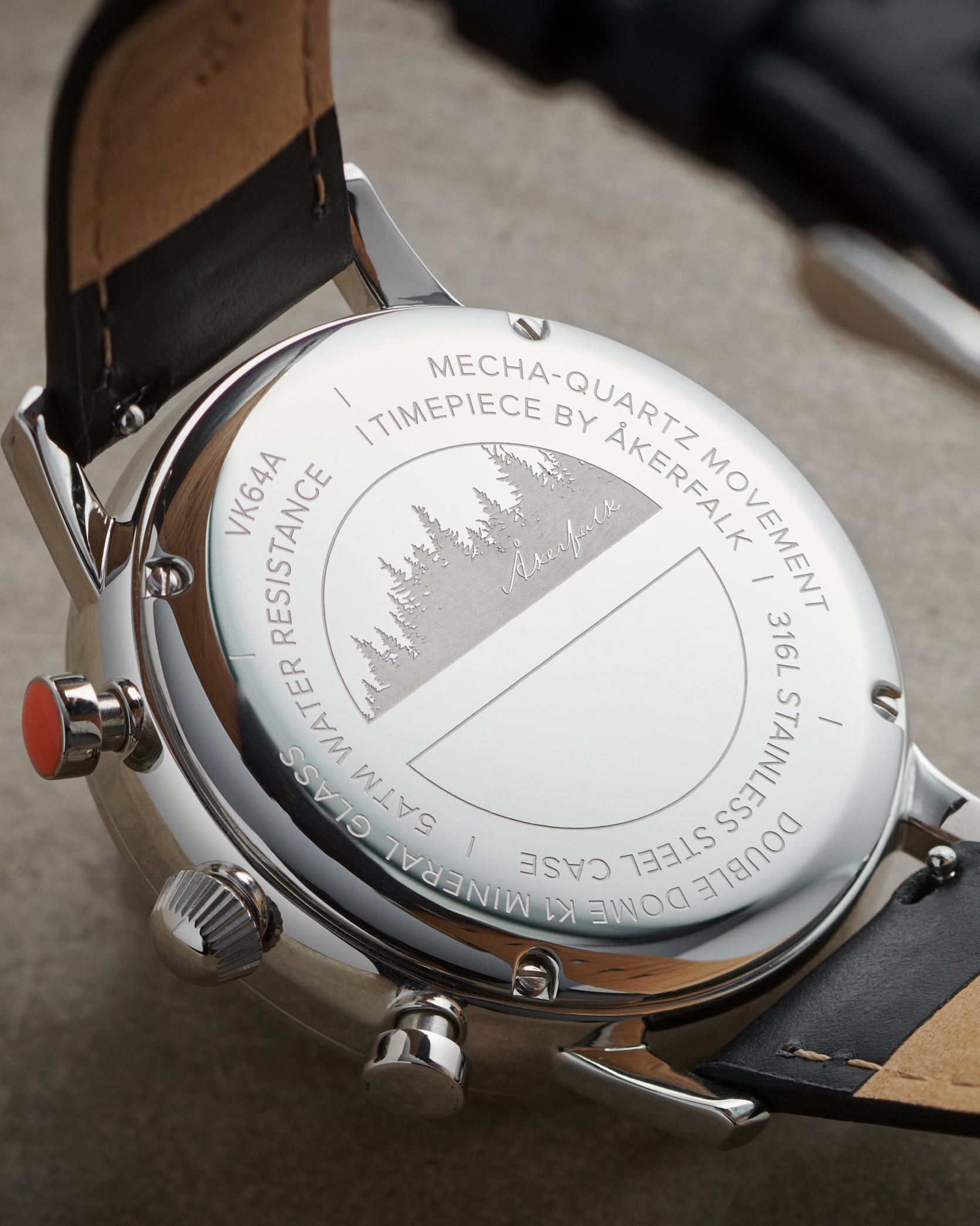 【Chronograph】クロノグラフ Silver×White・Brown Leather / シルバー×ホワイト・ブラウン レザー ストラップ