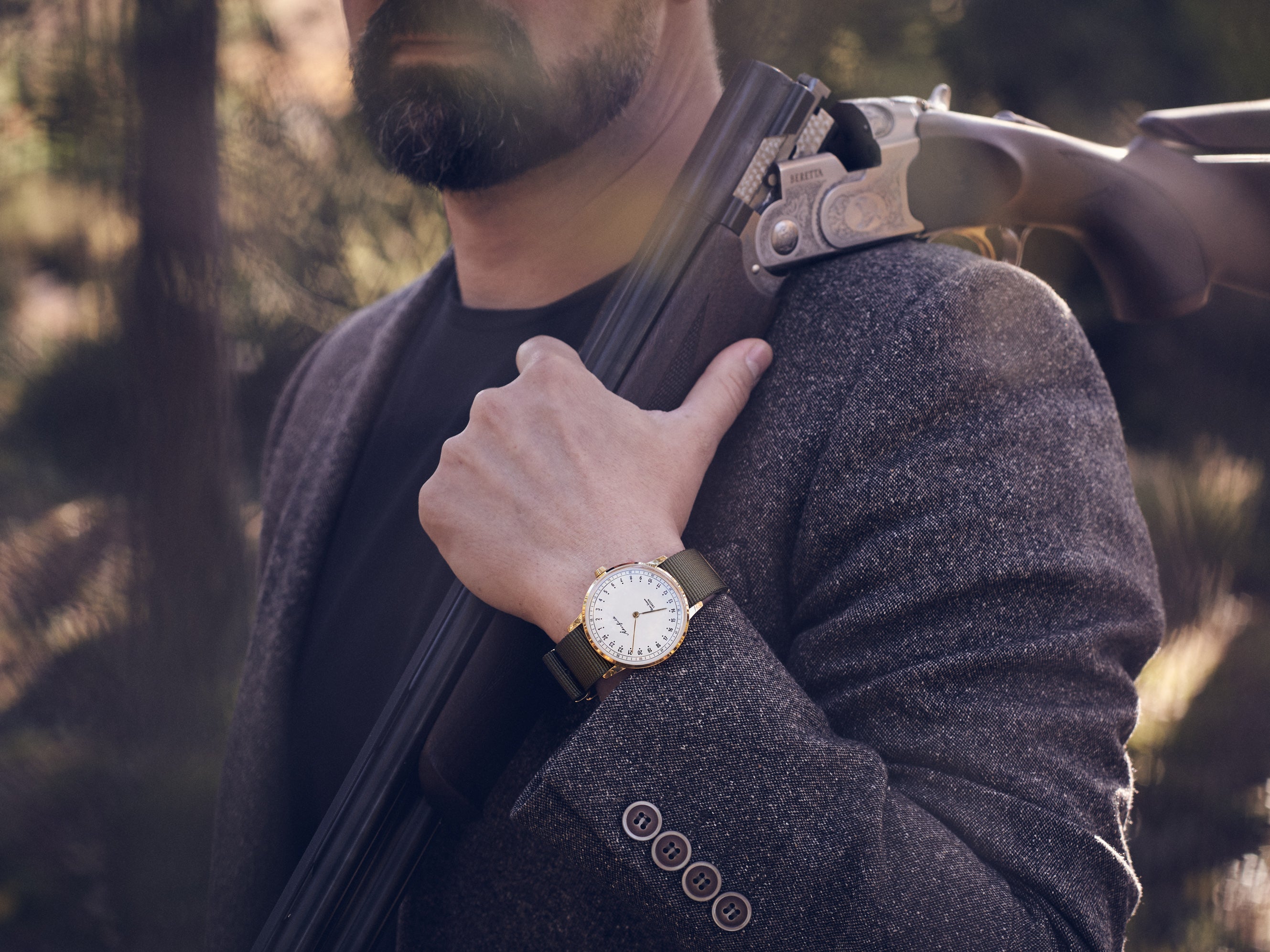 【First Season】 Gold×White・Green NATO / ゴールド×ホワイト・グリーン NATO ストラップ