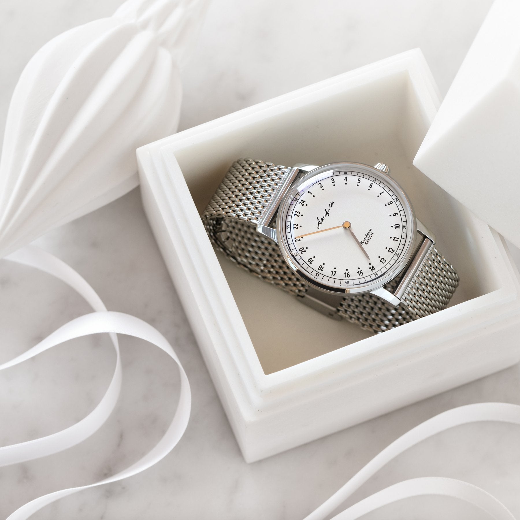 【First Season】 Silver×White・ Silver Mesh / シルバー×ホワイト・シルバー メタルメッシュ ストラップ